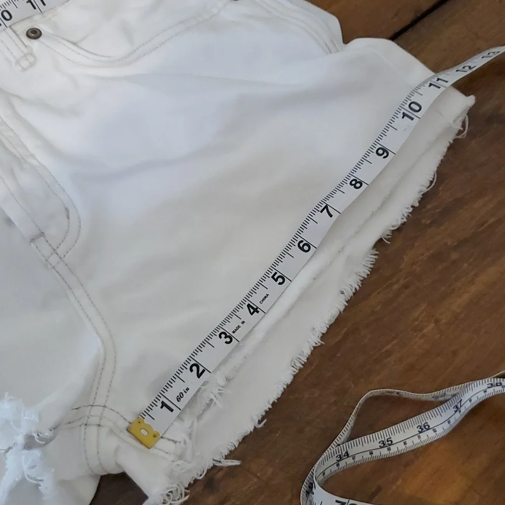 Free People White Button Fly Shorts